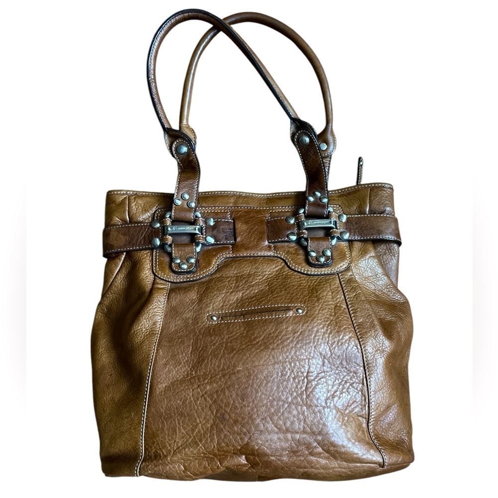 B. MAKOWSY satchel bag studded brown leather - Picture 2 of 16